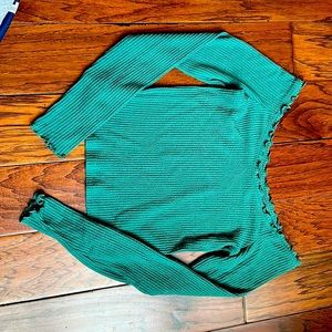 Green Abercrombie & Fitch Medium off the shoulder long sleeve
